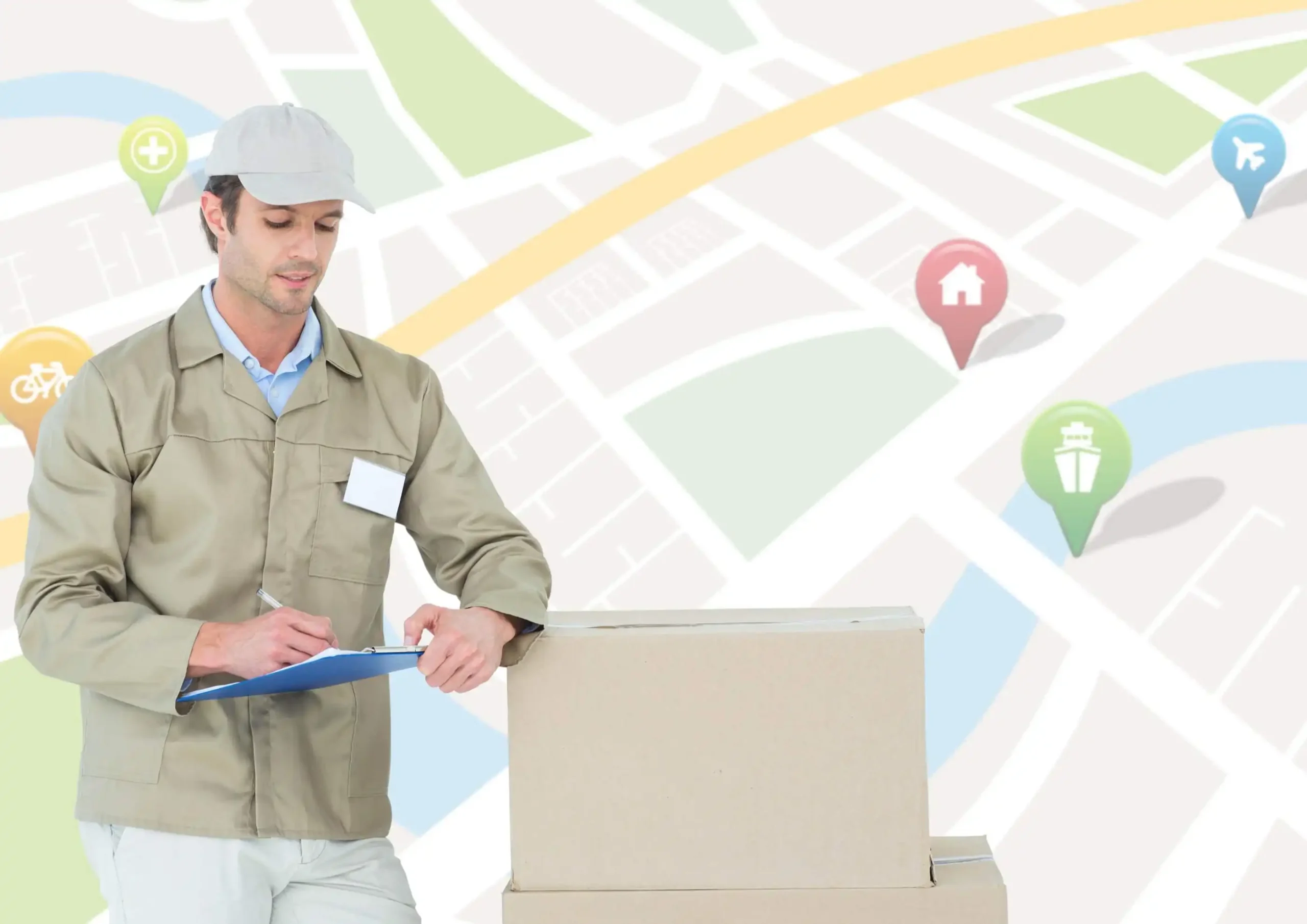 Delivery Person Updating Tracking Information