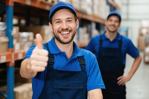 Warehouse Team Ensuring Efficient Order Fulfillment with Positive Service Attitude