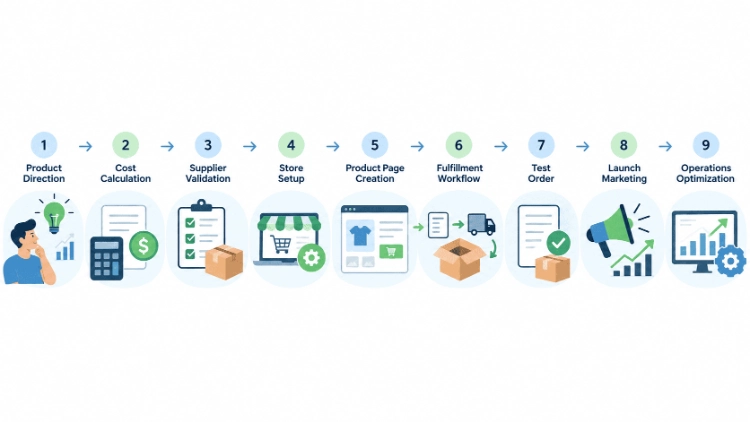 Shopify dropshipping workflow from setup to fulfillment