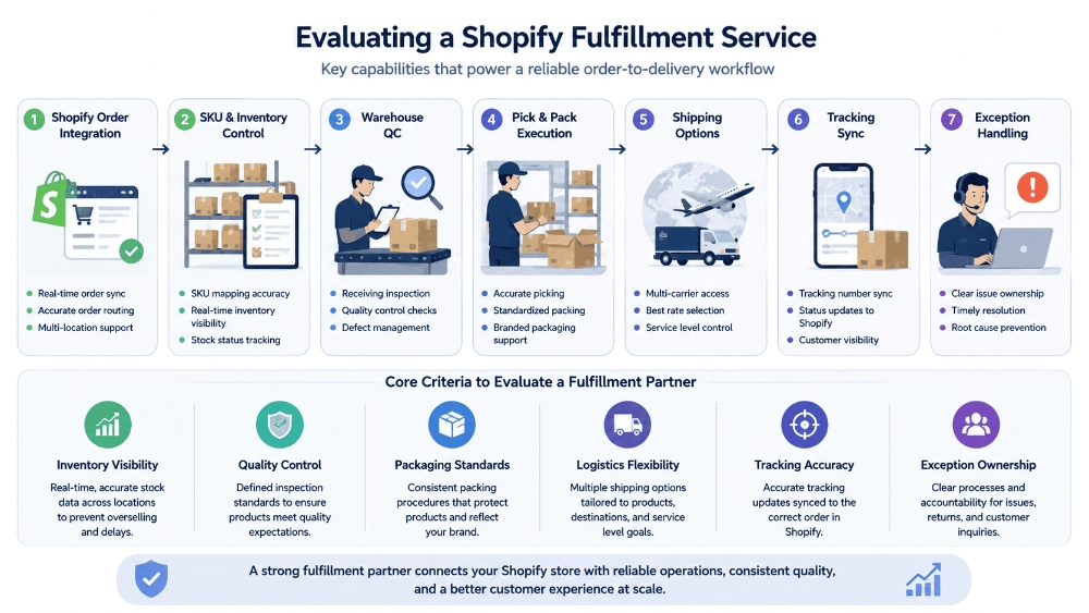 Shopify fulfillment service evaluation checklist